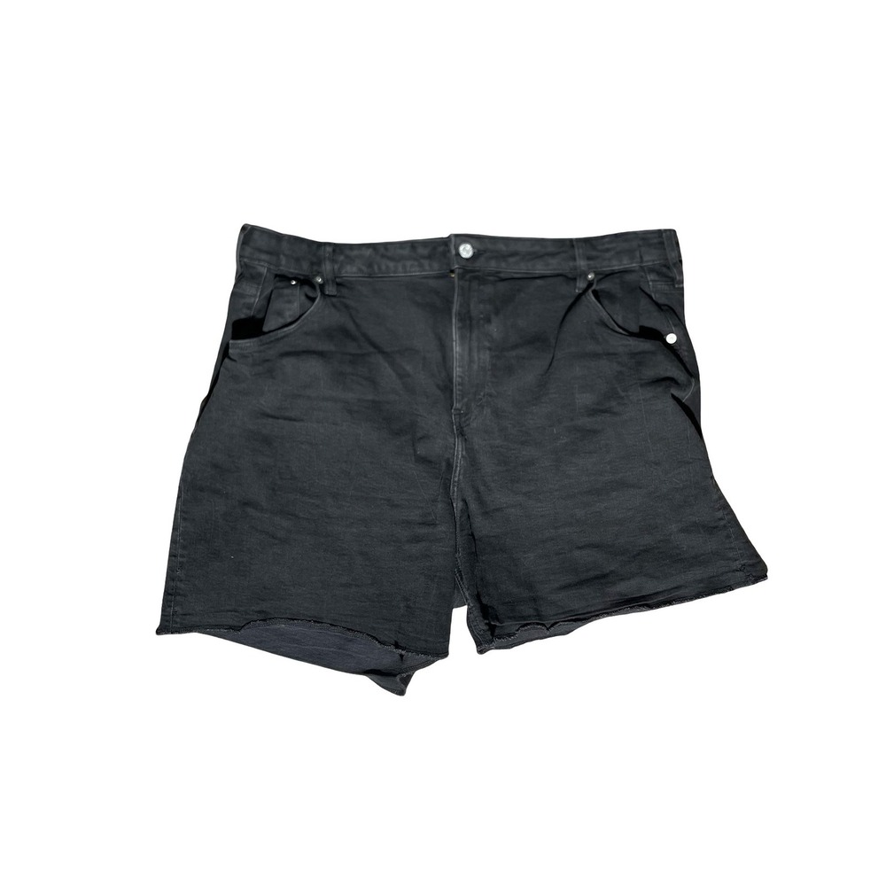 H&M &Denim Mom Shorts Ultra High Waist Black Cut Off Denim Plus Size 22